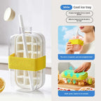 2-in-1 Silicone Ice Cube Bottle with Lid & Straw