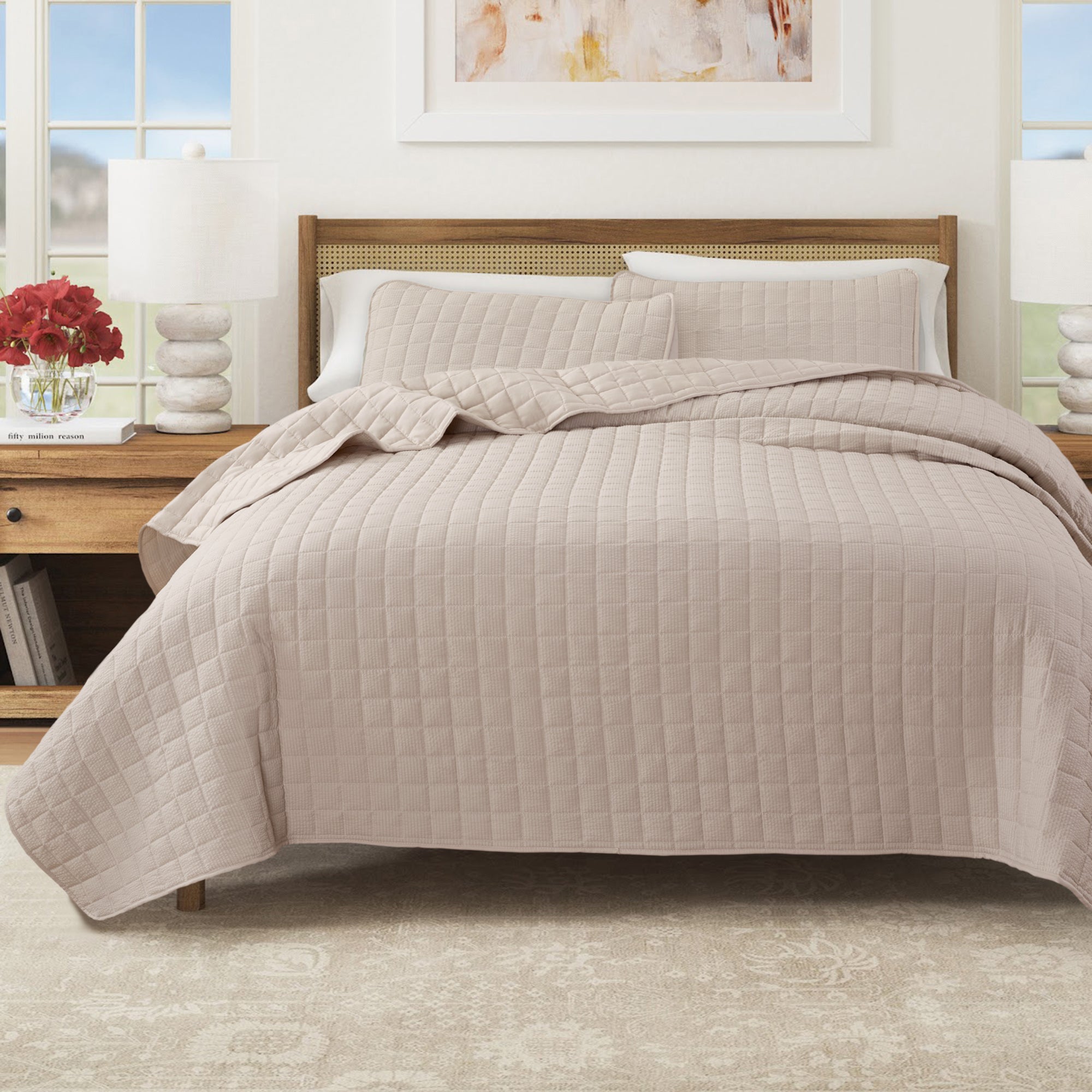 Box-Stitched Seersucker Quilt Set - Seersucker Collection