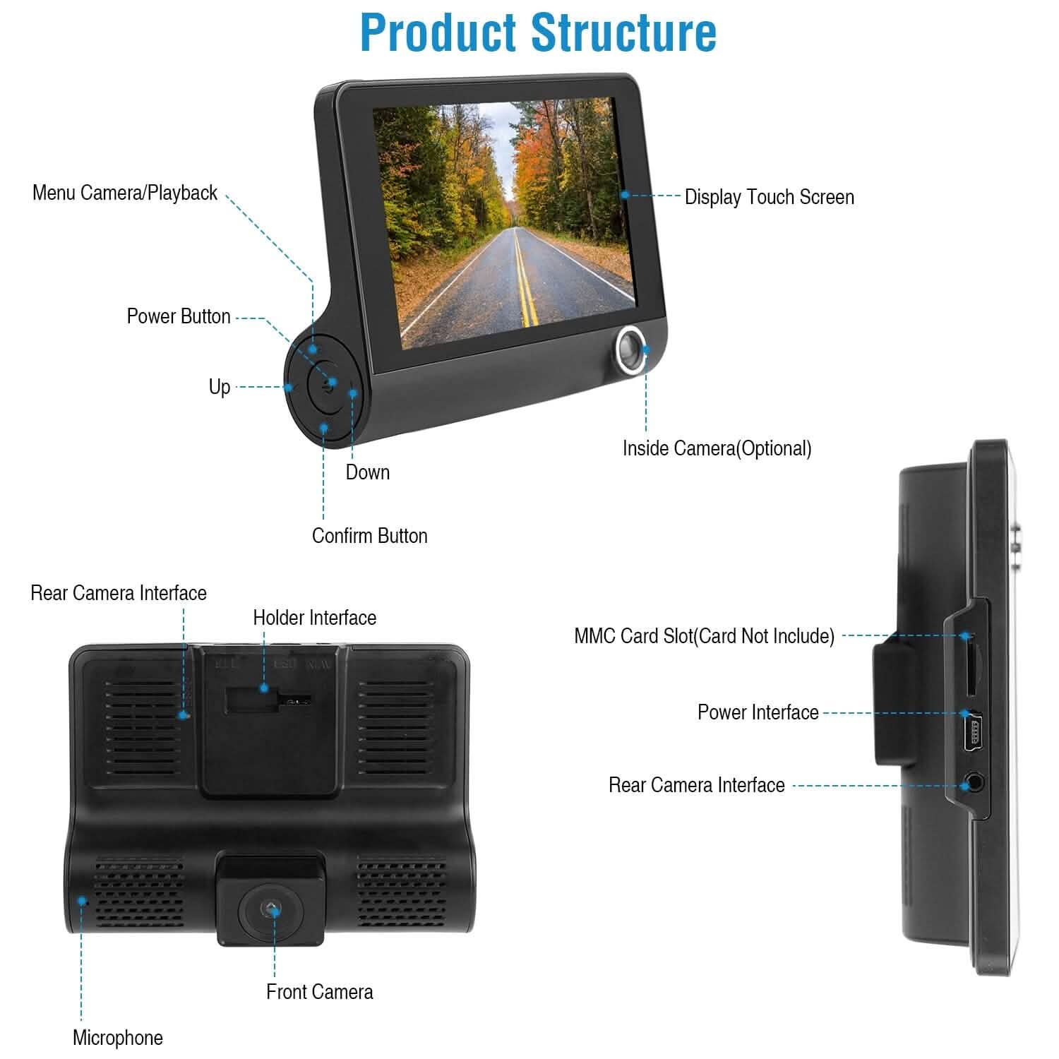 FHD 1080P Touchscreen Car DVR Dash Camera