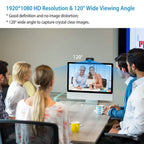 FHD 1080P USB Webcam with 360° Rotatable Clip