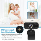 FHD 1080P USB Webcam with 360° Rotatable Clip