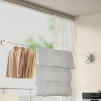 Retractable Wall-Mount Clothesline with Anti-Sag