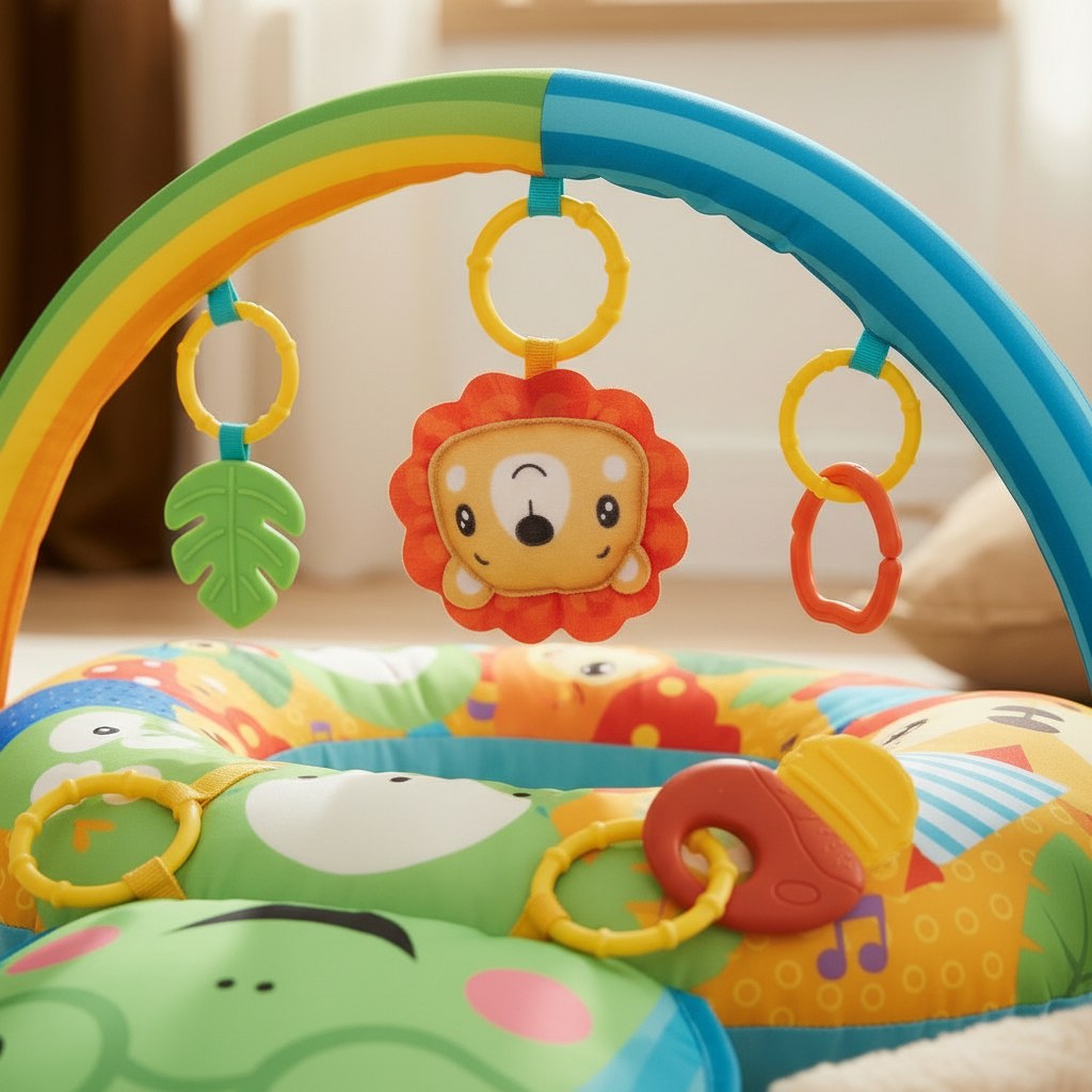 Tummy Time Pillow with Sensory Play Arch
