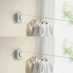 Retractable Wall-Mount Clothesline with Anti-Sag