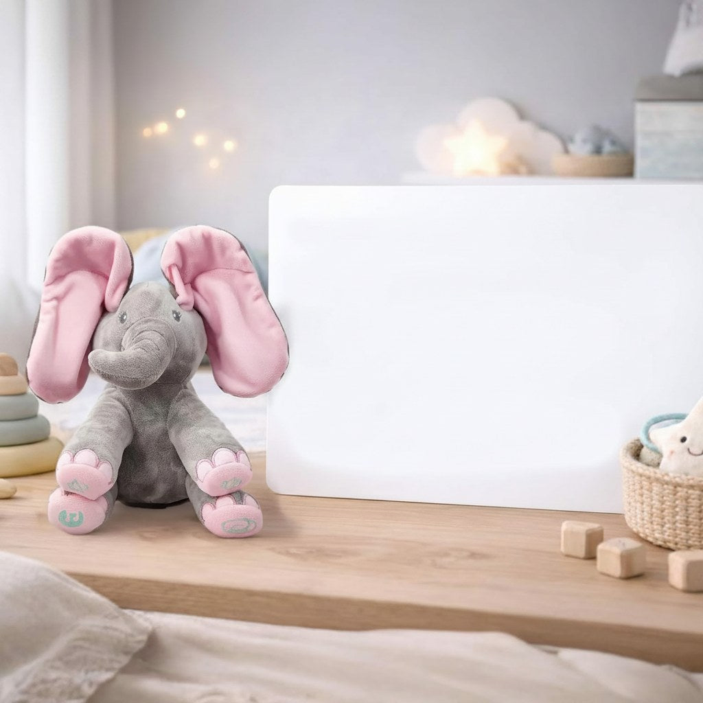Singing Elephant Plush – Peek-a-Boo & Music Toy