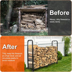 Firewood Log Rack 2500lbs Iron Storage Stacking Rack