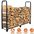 Firewood Log Rack 2500lbs Iron Storage Stacking Rack