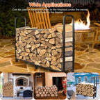 Firewood Log Rack 2500lbs Iron Storage Stacking Rack