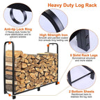 Firewood Log Rack 2500lbs Iron Storage Stacking Rack