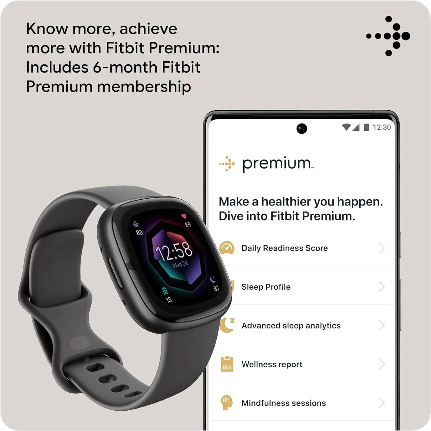 Fitbit Sense 2 Advanced Health and Fitness Smartwatch (Refurbished)