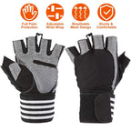 Fitness Workout Gloves with Wrist Wrap Strap