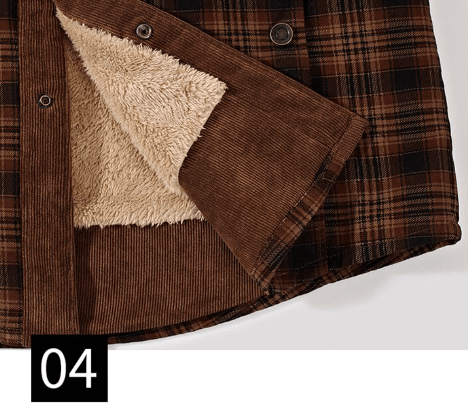 Men's Plaid Lined Shirt Jacket