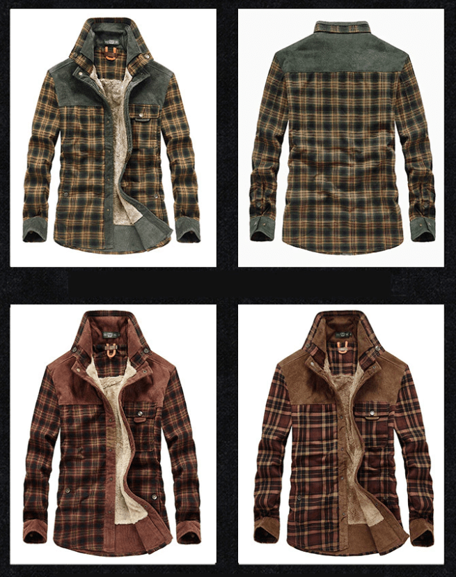 Men's Plaid Lined Shirt Jacket