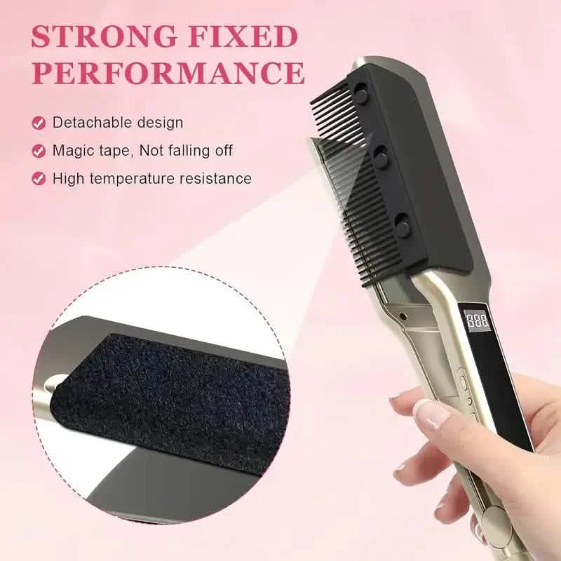 Flat Iron Comb, ABS Plastic Handle Hair Straightener Comb Attachment