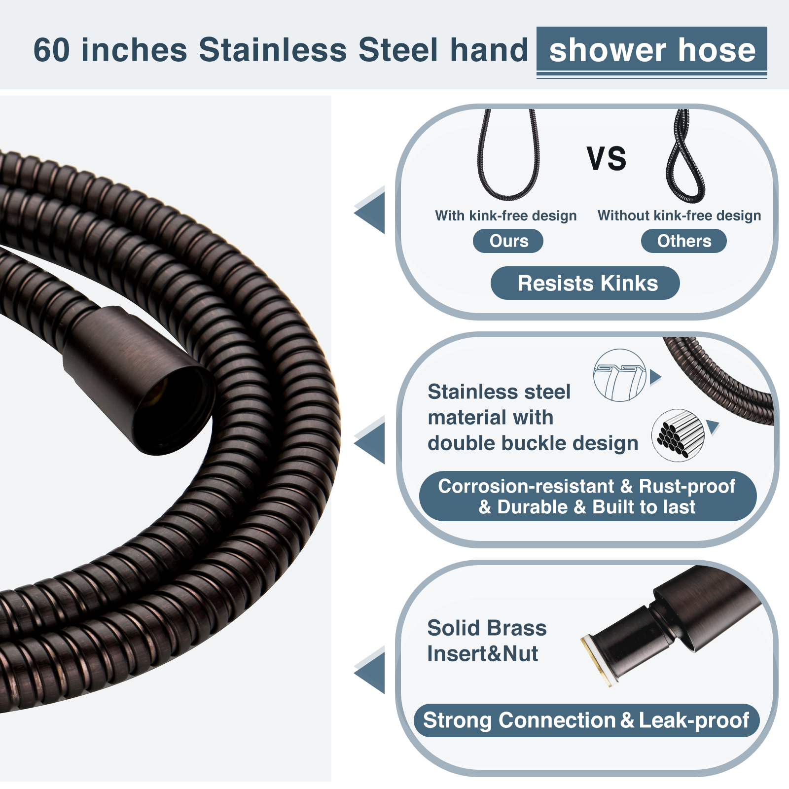9-Spray Handheld Shower Head Set with Hose and Shower Arm Mount