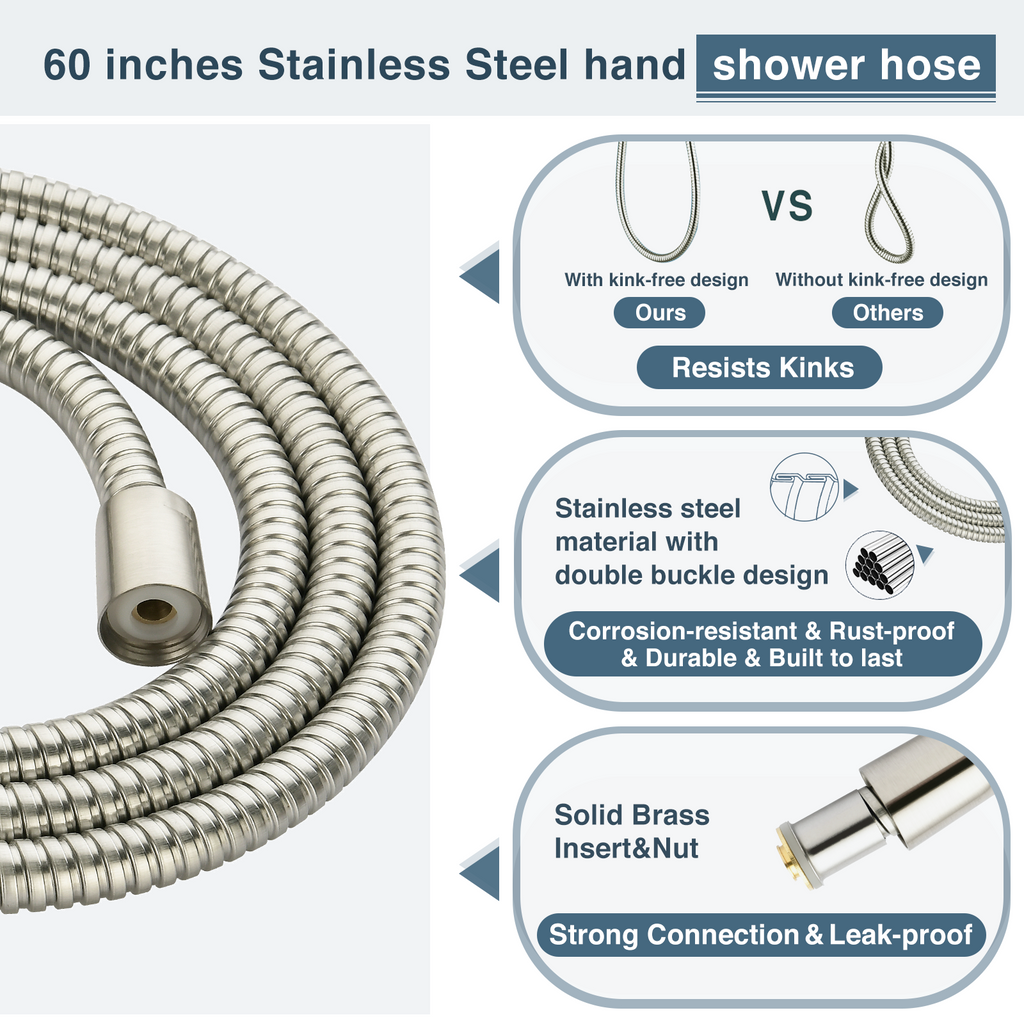 9-Spray Handheld Shower Head Set with Hose and Shower Arm Mount