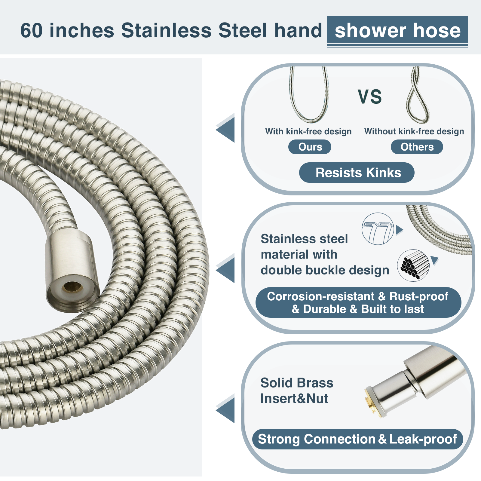 9-Spray Handheld Shower Head Set with Hose and Shower Arm Mount