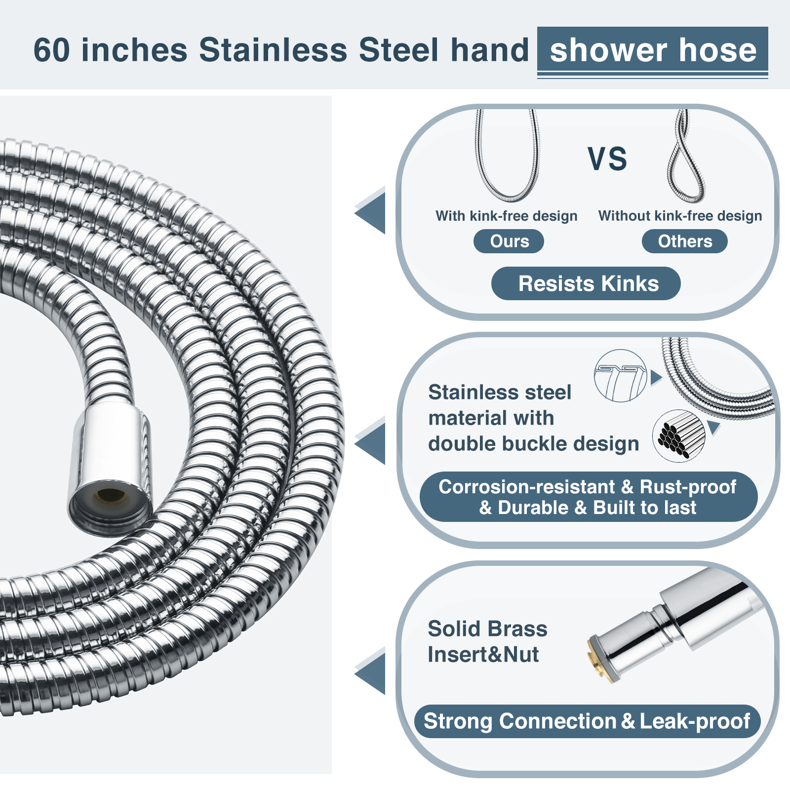 9-Spray Handheld Shower Head Set with Hose and Shower Arm Mount