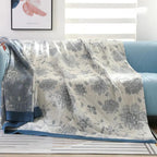 Floral Pattern Cotton Gauze Throw Blanket