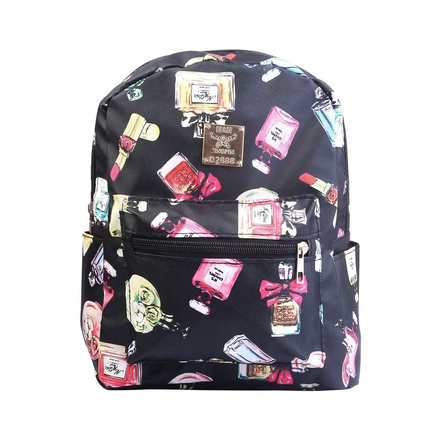 Floral Print Backpack Waterproof Knapsack