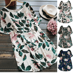 Flower Printed Short Sleeve Dress