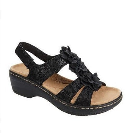 Flower Wedge Sandals