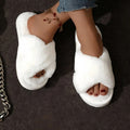 Plush Crossband Slippers with Cushioned Sole and Anti-Slip Base