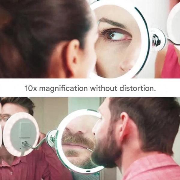 FOCUSLITE – LED Magnifying Mirror with Bright Light & 10x Zoom