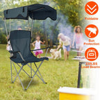 Foldable Beach Canopy Chair Sun Protection with Cup Holder