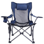 Foldable Camping Chair Heavy Duty Steel Lawn Chair with Reclining Backrest Angle