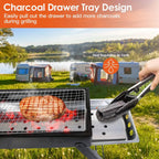 Foldable Charcoal BBQ Grill Stainless Steel Grill Net