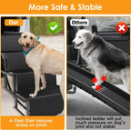 Foldable Dog Ramp 4 Step Collapsible Non Slip Stairs