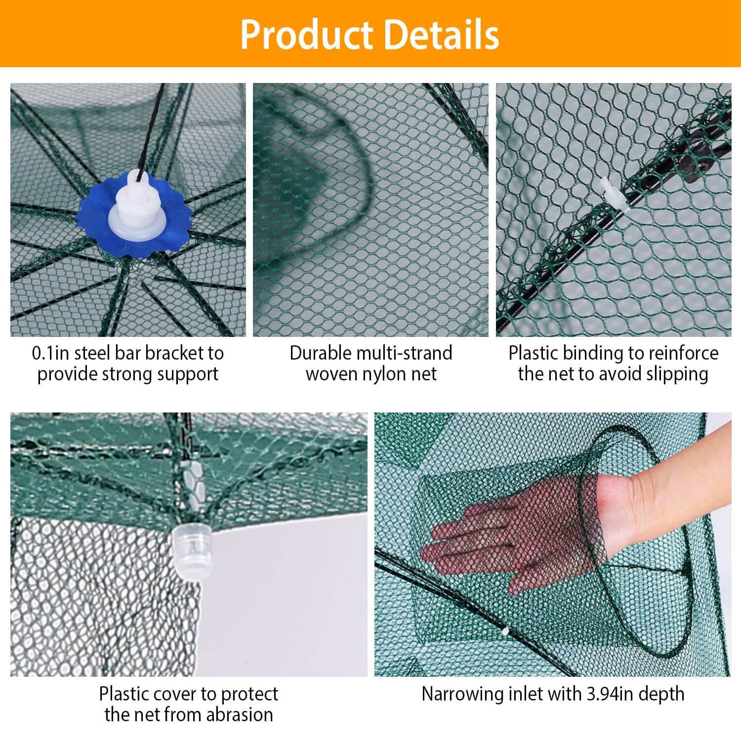 Foldable Fishing Bait Net Trap