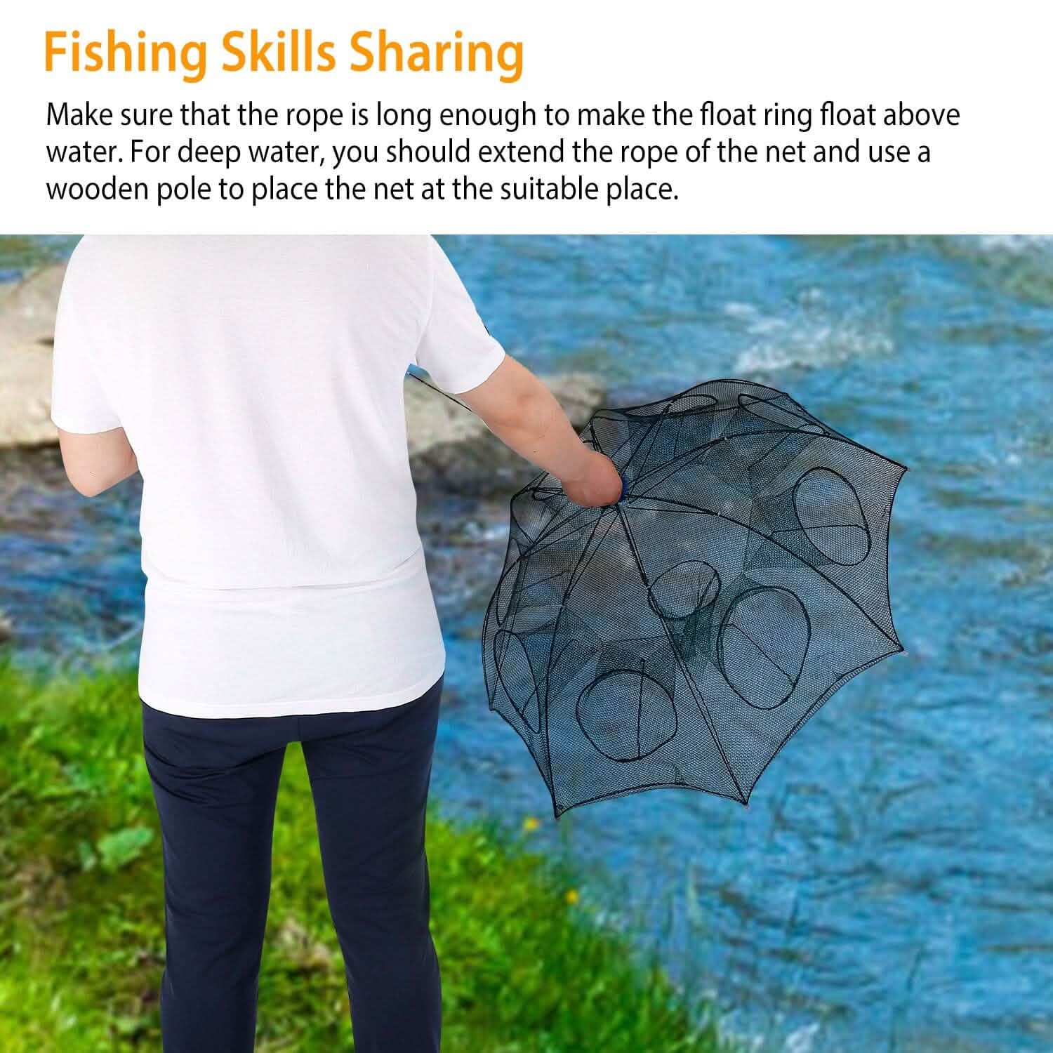 Foldable Fishing Bait Net Trap