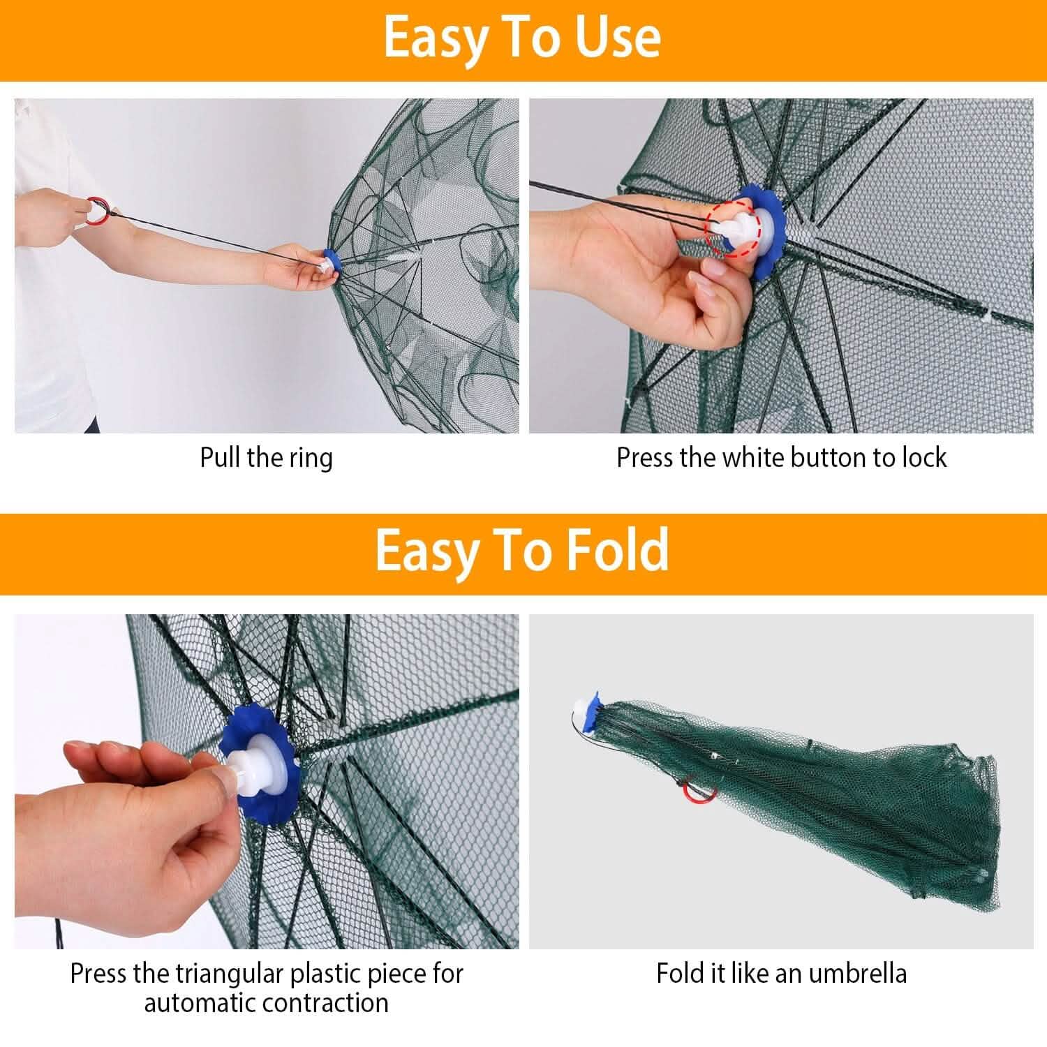 Foldable Fishing Bait Net Trap