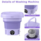 Foldable Laundry Machine with Detachable Drain Basket