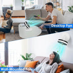 Foldable Rechargeable LED Desk Fan Wall Mounted with Magnetic Remote