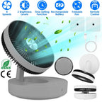 Foldable Rechargeable LED Desk Fan Wall Mounted with Magnetic Remote