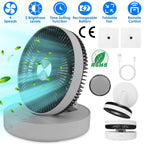 Foldable Rechargeable LED Desk Fan Wall Mounted with Magnetic Remote