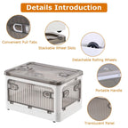 Foldable Storage Bins with Lid 4 Doors Collapsible Stackable with Lock