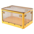 Foldable Storage Bins with Lid 4 Doors Collapsible Stackable with Lock
