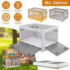 Foldable Storage Bins with Lid 4 Doors Collapsible Stackable with Lock