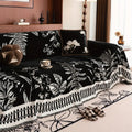 Botanical Leaf Pattern Chenille Throw for Furniture