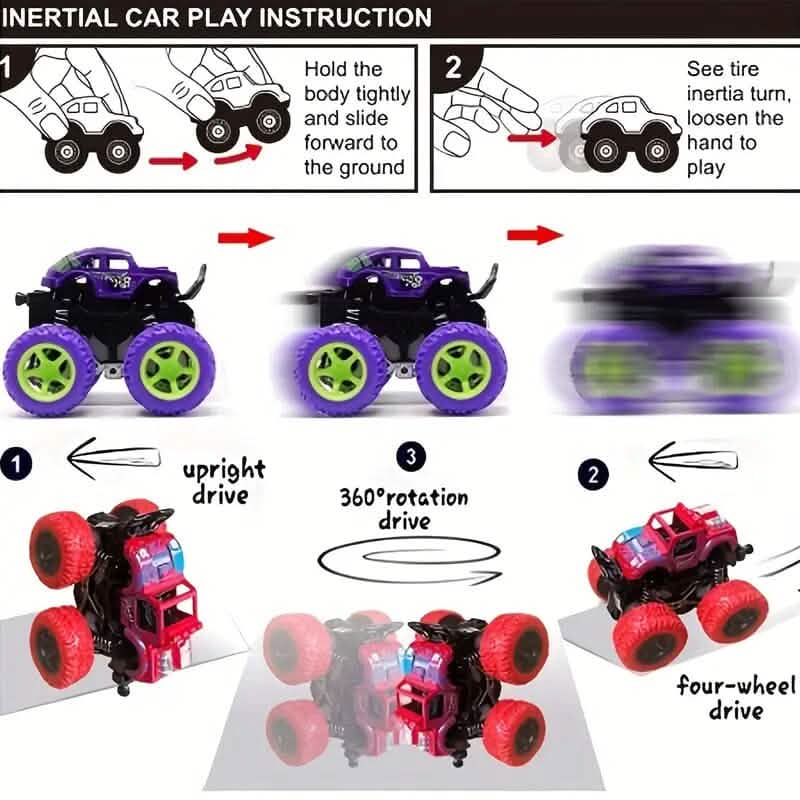 Four-Wheel Drive Two-Way Inertial Off-Road 360° Stunt Toy Car