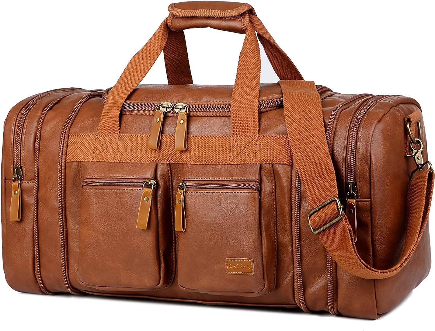 Men's Vegan Leather Duffel Bag – Structured Travel Carry