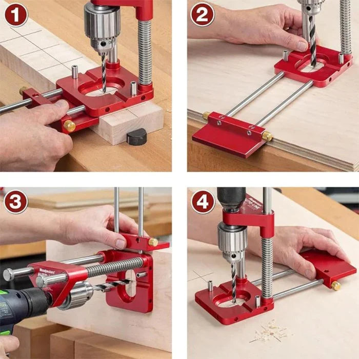 Freely Adjustable Drilling Locator - Woodworking Drilling Template Guide Tool Home