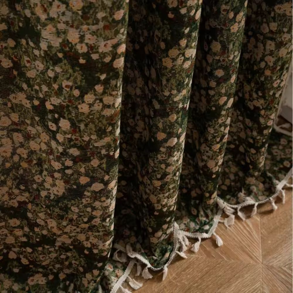 Floral Tapestry Curtain - Vintage French Style