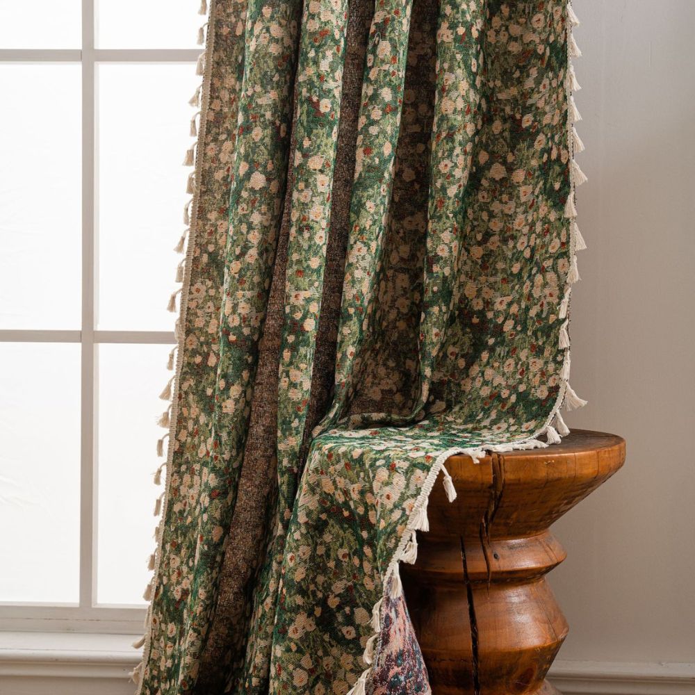 Floral Tapestry Curtain - Vintage French Style