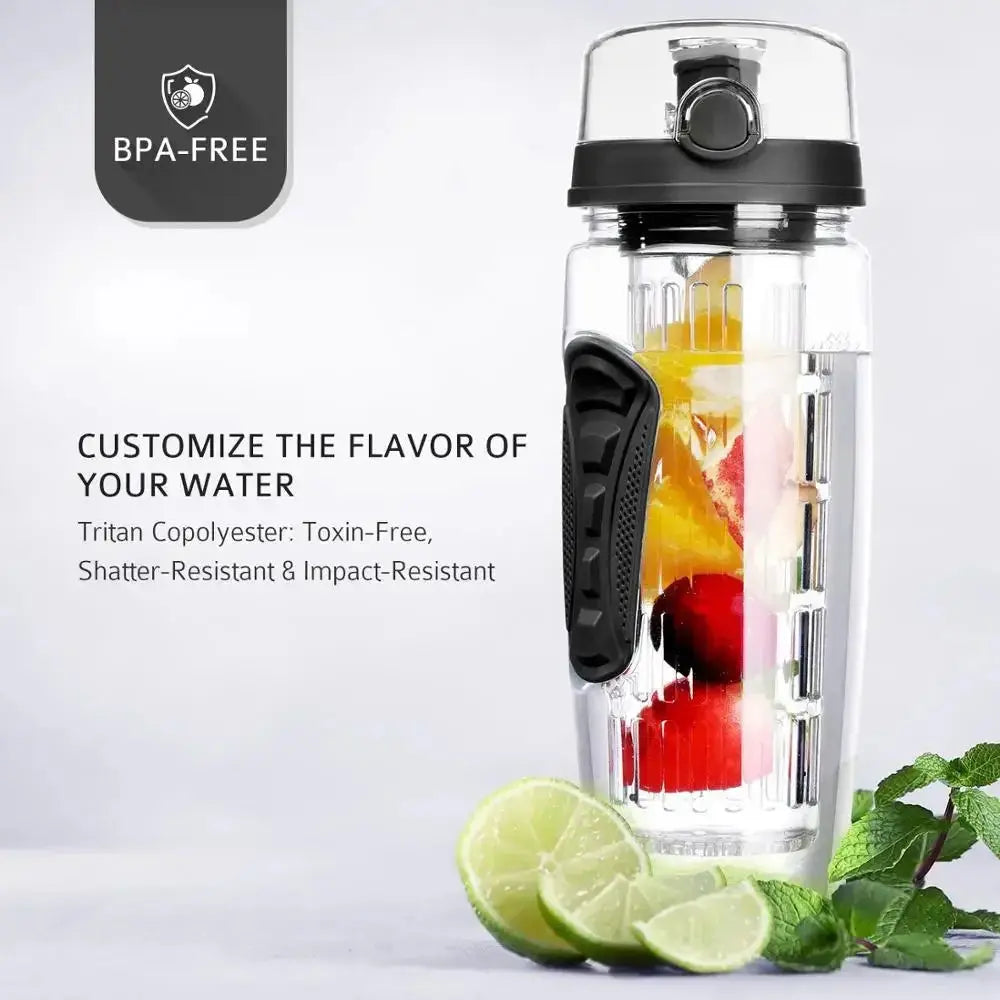 Fruit Infuser Bottle with Long Infuser Case and Time Indicator