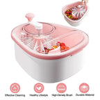 Fruit, Vegetable Manual Washing Spinner with Brush Hand Crank